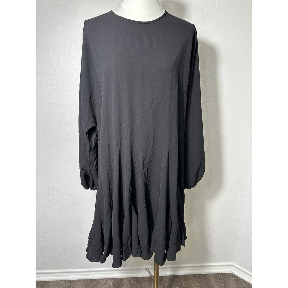 Gianni Bini Black Flowy Shift Dress Long Sleeve Size M NWT Damaged Tag